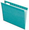 A Picture of product PFX-415215AQU Pendaflex® Colored Reinforced Hanging Folders Letter Size, 1/5-Cut Tabs, Aqua, 25/Box