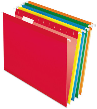 Pendaflex® Colored Reinforced Hanging Folders Letter Size, 1/5-Cut Tabs, Assorted Bright Colors, 25/Box