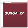 A Picture of product PFX-415215BUR Pendaflex® Colored Reinforced Hanging Folders Letter Size, 1/5-Cut Tabs, Burgundy, 25/Box