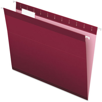 Pendaflex® Colored Reinforced Hanging Folders Letter Size, 1/5-Cut Tabs, Burgundy, 25/Box
