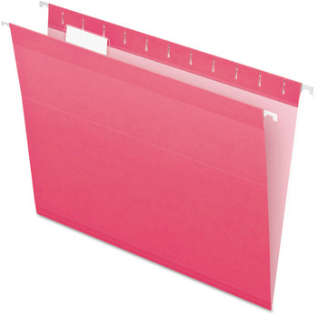 Pendaflex® Colored Reinforced Hanging Folders Letter Size, 1/5-Cut Tabs, Pink, 25/Box