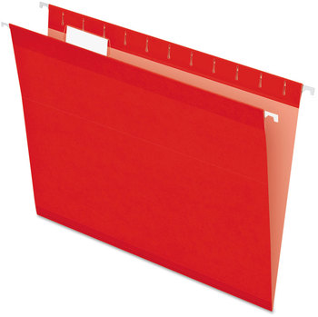 Pendaflex® Colored Reinforced Hanging Folders Letter Size, 1/5-Cut Tabs, Red, 25/Box