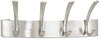 A Picture of product SAF-4205SL Safco® Metal Coat Rack Wall Four Hooks, Steel, 14.25w x 4.5d 5.25h, Brushed Nickel