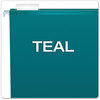 A Picture of product PFX-415215TEA Pendaflex® Colored Reinforced Hanging Folders Letter Size, 1/5-Cut Tabs, Teal, 25/Box