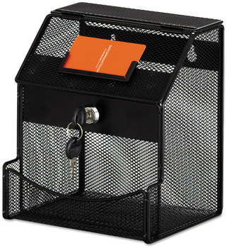 Safco® Onyx™ Mesh Collection Box 7.25 x 8.5 6, Steel, Black