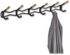 A Picture of product SAF-4257BL Safco® Family Coat Wall Rack 6 Hook, 42.75w x 5.25d 7.25h, Black, Ships in 1-3 Business Days