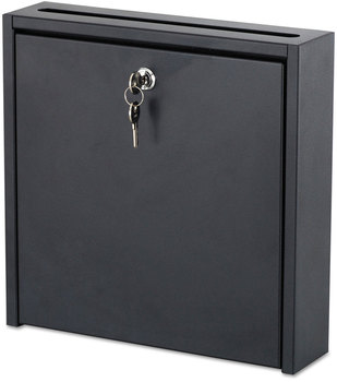 Safco® Interoffice Mailbox Wall-Mountable 12 x 3 Black