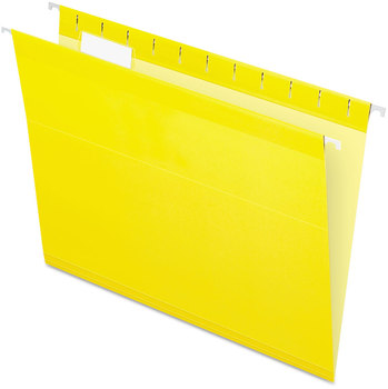 Pendaflex® Colored Reinforced Hanging Folders Letter Size, 1/5-Cut Tabs, Yellow, 25/Box