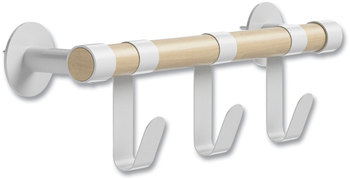 Safco® Resi Coat Wall Rack 3 Hook, 19.75w x 4.25d 6h, White, Ships in 1-3 Business Days