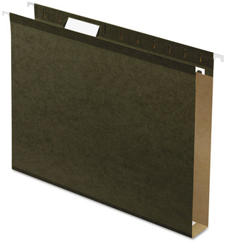 Pendaflex® Extra Capacity Reinforced Hanging File Folders with Box Bottom 1" Letter Size, 1/5-Cut Tabs, Green, 25/Box