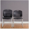 A Picture of product SAF-4292BL Safco® Vy™ Series Stack Chairs Supports Up to 350 lb, 18.75" Seat Height, Black Back, Silver Base, 2/Carton