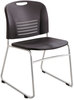 A Picture of product SAF-4292BL Safco® Vy™ Series Stack Chairs Supports Up to 350 lb, 18.75" Seat Height, Black Back, Silver Base, 2/Carton