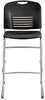 A Picture of product SAF-4295BL Safco® Vy™ Sled Base Bistro Chair Supports Up to 350 lb, 30.5" Seat Height, Black Back, Silver