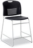 A Picture of product SAF-4296BL Safco® Vy™ Counter Height Chair Supports Up to 350 lb, 25" Seat Black Back, Silver Base
