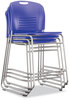 A Picture of product SAF-4296BU Safco® Vy™ Counter Height Chair Supports Up to 350 lb, 25" Seat Blue Back, Silver Base