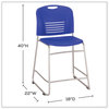 A Picture of product SAF-4296BU Safco® Vy™ Counter Height Chair Supports Up to 350 lb, 25" Seat Blue Back, Silver Base