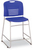 A Picture of product SAF-4296BU Safco® Vy™ Counter Height Chair Supports Up to 350 lb, 25" Seat Blue Back, Silver Base