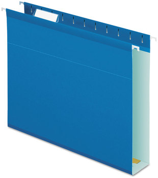 Pendaflex® Extra Capacity Reinforced Hanging File Folders with Box Bottom 2" Letter Size, 1/5-Cut Tabs, Blue, 25/Box
