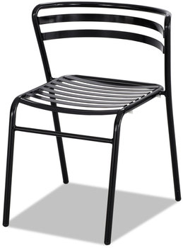 Safco® CoGo™ Steel Outdoor/Indoor Stack Chair Up to 250 lb, 17" Seat Height, Black Seat/Back/Base, 2/CT, Ships in 1-3 Business Days