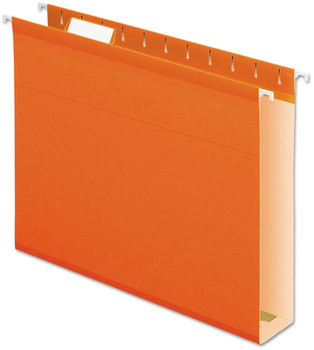 Pendaflex® Extra Capacity Reinforced Hanging File Folders with Box Bottom 2" Letter Size, 1/5-Cut Tabs, Orange, 25/Box