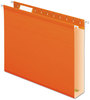 A Picture of product PFX-4152X2ORA Pendaflex® Extra Capacity Reinforced Hanging File Folders with Box Bottom 2" Letter Size, 1/5-Cut Tabs, Orange, 25/Box