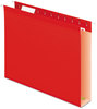 A Picture of product PFX-4152X2RED Pendaflex® Extra Capacity Reinforced Hanging File Folders with Box Bottom 2" Letter Size, 1/5-Cut Tabs, Red, 25/Box