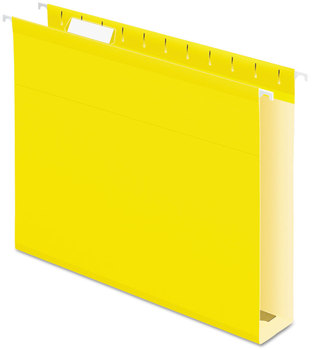 Pendaflex® Extra Capacity Reinforced Hanging File Folders with Box Bottom 2" Letter Size, 1/5-Cut Tabs, Yellow, 25/Box
