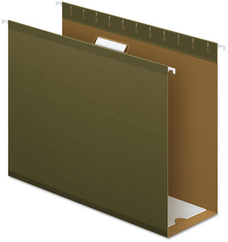 Pendaflex® Extra Capacity Reinforced Hanging File Folders with Box Bottom 4" Letter Size, 1/5-Cut Tabs, Green, 25/Box