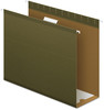 A Picture of product PFX-4152X4 Pendaflex® Extra Capacity Reinforced Hanging File Folders with Box Bottom 4" Letter Size, 1/5-Cut Tabs, Green, 25/Box