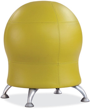 Safco® Zenergy™ Ball Chair Backless, Supports Up to 250 lb, Green Vinyl Seat, Silver Base, Ships in 1-3 Business Days