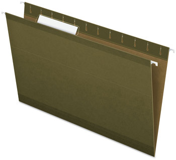 Pendaflex® Reinforced Hanging File Folders with Printable Tab Inserts, Legal Size, 1/3-Cut Tabs, Standard Green, 25/Box