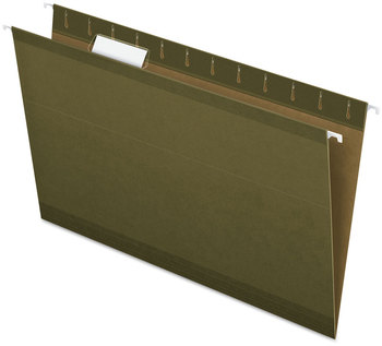 Pendaflex® Reinforced Hanging File Folders with Printable Tab Inserts, Legal Size, 1/5-Cut Tabs, Standard Green, 25/Box