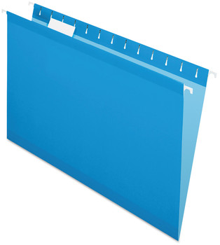 Pendaflex® Colored Reinforced Hanging Folders Legal Size, 1/5-Cut Tabs, Blue, 25/Box