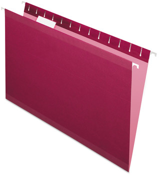 Pendaflex® Colored Reinforced Hanging Folders Legal Size, 1/5-Cut Tabs, Burgundy, 25/Box