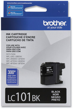 Brother LC101BK, LC101C, LC101M, LC101Y, LC1013PKS Ink Innobella 300 Page-Yield, Black