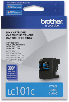 Brother LC101BK, LC101C, LC101M, LC101Y, LC1013PKS Ink Innobella 300 Page-Yield, Cyan