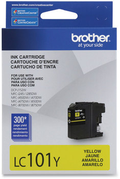 Brother LC101BK, LC101C, LC101M, LC101Y, LC1013PKS Ink Innobella 300 Page-Yield, Yellow