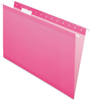 Pendaflex® Colored Reinforced Hanging Folders Legal Size, 1/5-Cut Tabs, Pink, 25/Box