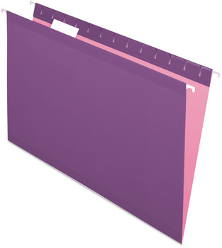Pendaflex® Colored Reinforced Hanging Folders Legal Size, 1/5-Cut Tabs, Violet, 25/Box