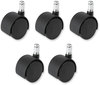 A Picture of product SAF-5131 Safco® Task Master® Carpet Casters 2" Wheel, Black, 5/Set, Ships in 1-3 Business Days