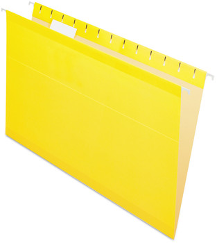 Pendaflex® Colored Reinforced Hanging Folders Legal Size, 1/5-Cut Tabs, Yellow, 25/Box