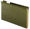 A Picture of product PFX-4153X1 Pendaflex® Extra Capacity Reinforced Hanging File Folders with Box Bottom 1" Legal Size, 1/5-Cut Tabs, Green, 25/Box