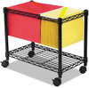 A Picture of product SAF-5201BL Safco® Wire Mobile File Metal, 1 Shelf, 2 Bins, 14" x 24" 20.5", Black