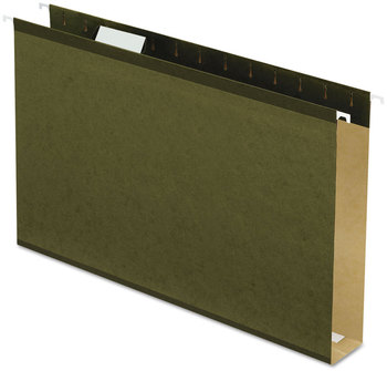 Pendaflex® Extra Capacity Reinforced Hanging File Folders with Box Bottom 2" Legal Size, 1/5-Cut Tabs, Green, 25/Box