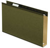 A Picture of product PFX-4153X2 Pendaflex® Extra Capacity Reinforced Hanging File Folders with Box Bottom 2" Legal Size, 1/5-Cut Tabs, Green, 25/Box
