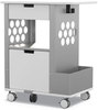 A Picture of product SAF-5202WH Safco® Mobile Storage Cart Metal, 2 Shelves, Drawers, 1 Bin, 150 lb Capacity, 28" x 20" 33.5", White