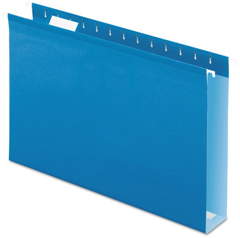 Pendaflex® Extra Capacity Reinforced Hanging File Folders with Box Bottom 2" Legal Size, 1/5-Cut Tabs, Blue, 25/Box