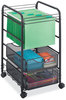 A Picture of product SAF-5215BL Safco® Onyx™ Mesh Open Mobile File with Drawers Metal, 2 1 Bin, 15.75" x 17" 27", Black