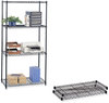 A Picture of product SAF-5243BL Safco® Commercial Extra Shelf Pack 36w x 18d 1h, Steel, Black, 2/Pack