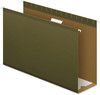 A Picture of product PFX-4153X4 Pendaflex® Extra Capacity Reinforced Hanging File Folders with Box Bottom 4" Legal Size, 1/5-Cut Tabs, Green, 25/Box